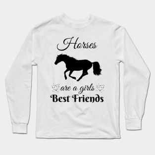 Horses Girls Best Friends Riding Equestrian Long Sleeve T-Shirt